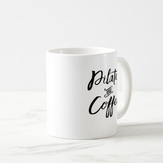 Pilates und Kaffee Kaffeetasse (VorderseiteRechts)