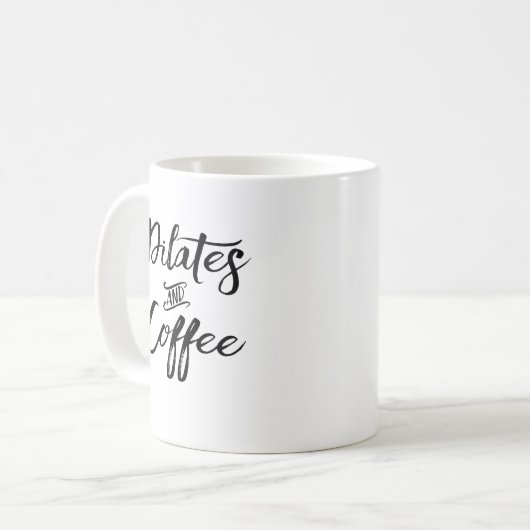 Pilates und Kaffee Kaffeetasse (Vorderseite Links)