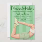 Pilates und Matcha-Einladung Einladung (Vorderseite)