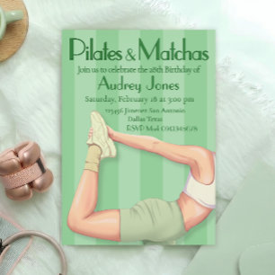 Pilates und Matcha-Einladung Einladung