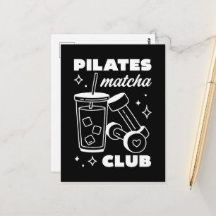 Pilates- und Matcha-Latte-Liebhaber-Club-Klasse Postkarte