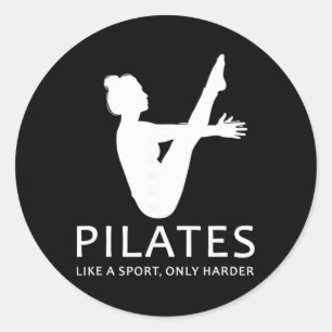 Pilates wie ein Sport nur härter lustige Controlog Runder Aufkleber