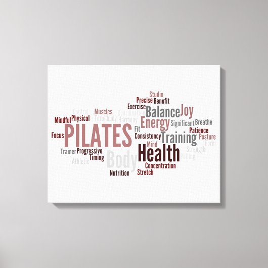 PILATES Words-Leinwand Leinwanddruck (Vorderseite)
