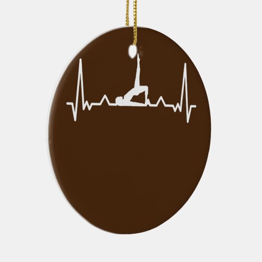 Pilates Workout Heartbeat Keramik Ornament (Rechts)