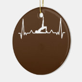 Pilates Workout Heartbeat Keramik Ornament (Links)