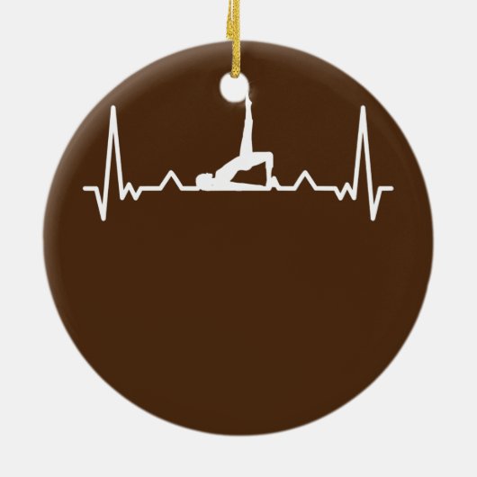 Pilates Workout Heartbeat Keramik Ornament (Hinten)