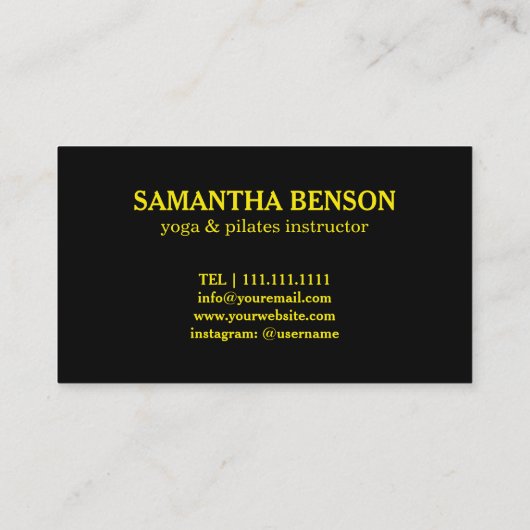 Pilates Yoga Instructor Lehrer Mandala Visitenkarte (Rückseite)