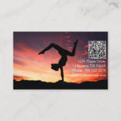 Pilates Yoga Instructor Sunset Visitenkarte (Rückseite)