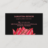 Pilates Yoga-Lehrer-Lehrer Lotus Visitenkarte (Rückseite)