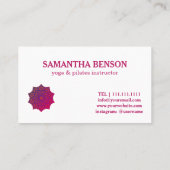 Pilates Yoga-Lehrer-Lehrer-Mandala Visitenkarte (Rückseite)