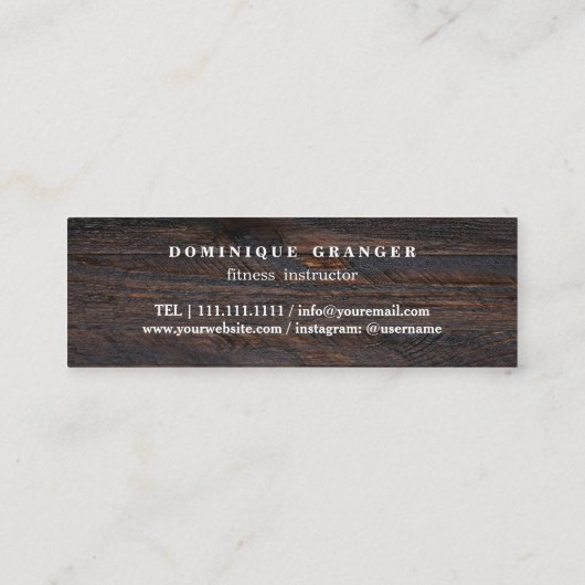 Pilates Yoga Lehrer Mini Visitenkarte (Rückseite)