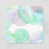 Pilates Yoga Reiki Studio Wasserfarbensplash Quadratische Visitenkarte (Rückseite)
