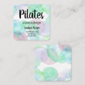 Pilates Yoga Reiki Studio Wasserfarbensplash Quadratische Visitenkarte (Vorne/Hinten)
