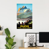 Pilatus, Berge, Schweiz, Jahrgang Poster (Heimbüro)