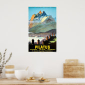 Pilatus, Berge, Schweiz, Jahrgang Poster (Küche)