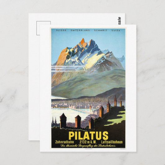 Pilatus, Berge, Schweiz, Jahrgang Postkarte (Vorne/Hinten)