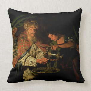 Pilatus, der seine Hände (Öl, wäscht auf Leinwa Kissen