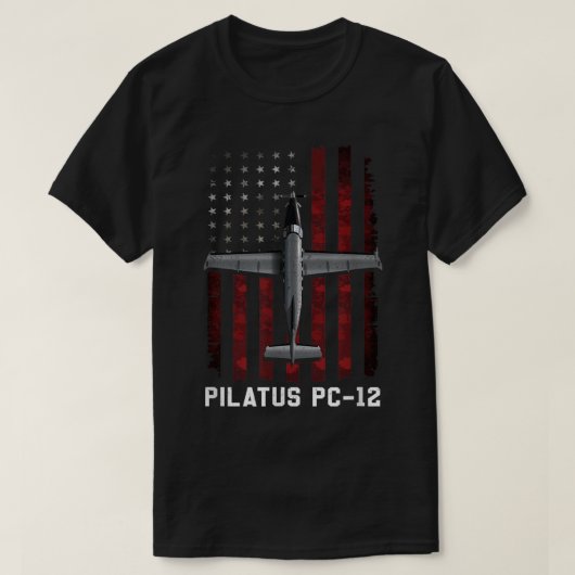 Pilatus PC 12 Flugzeug T-Shirt (Design vorne)