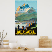 Pilatus Switzerland Vintage Travel Poster (Küche)