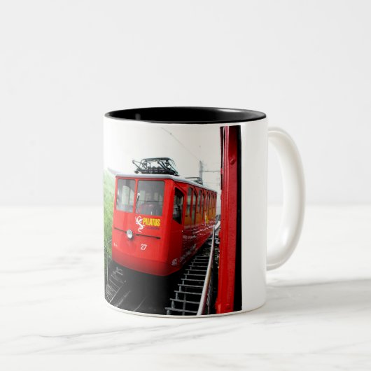 Pilatus-Zahnradbahn in der Schweiz Zweifarbige Tasse (VorderseiteRechts)