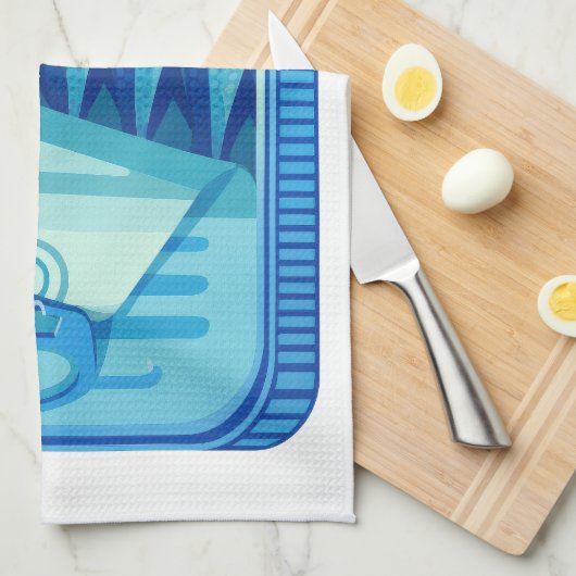 Pilchards Design Kitchen Towel Geschirrtuch (Viertel Falte)