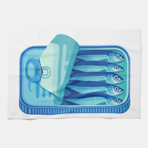 Pilchards Design Küchenhandtuch Geschirrtuch