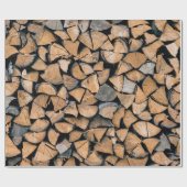 Pile aus braunem Brennholz Geschenkpapier (Flach)
