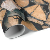Pile aus braunem Brennholz Geschenkpapier (Rolleneckpunkt)
