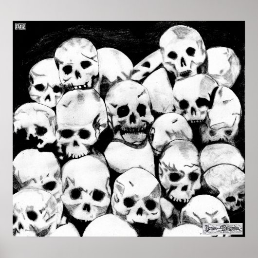 Pile-O-Skulls Canvas Print Poster (Vorne)