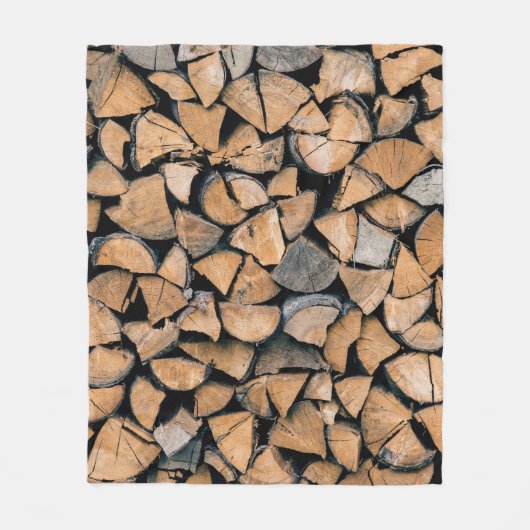 Pile of brown firewood fleecedecke (Vorderseite)