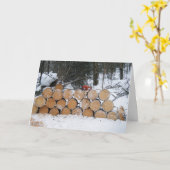 Pile of Cut Logs Karte (Gelbe Blume)