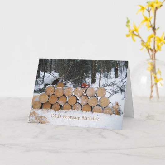 Pile of Cut Logs Karte (Gelbe Blume)