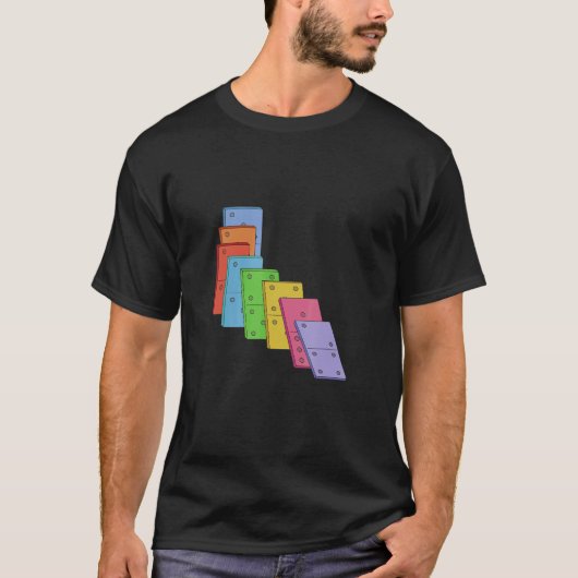 Pile Of Dominoes Domino Set Tile Game Dominos Game T-Shirt (Vorderseite)