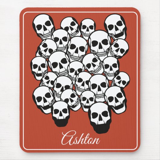 Pile Skulls Burnt Amber Hintergrund Custom Mousepad (Vorne)