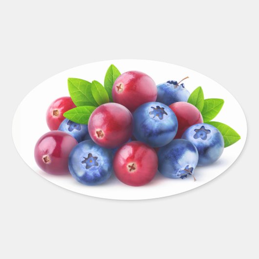 Pile von frischen Beeren Ovaler Aufkleber (Vorderseite)