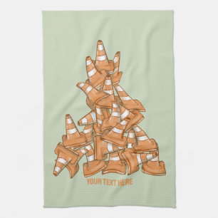 Pile von orangefarbenen Straßenkegel Geschirrtuch