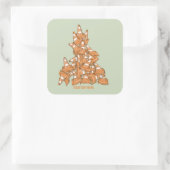 Pile von orangefarbenen Straßenkegel Quadratischer Aufkleber (Tasche)