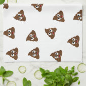 Pile von Poo emoji lächelnd kacke Geschirrtuch (Gefaltet)