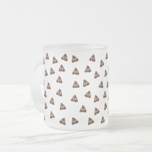 Pile von Poo emoji lächelnd kacke Mattglastasse (Vorderseite Links)