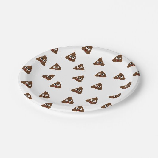 Pile von Poo emoji lächelnd kacke Pappteller (Schrägansicht)