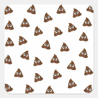 Pile von Poo emoji lächelnd kacke Quadratischer Aufkleber