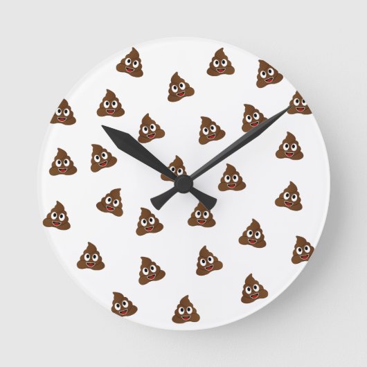 Pile von Poo emoji lächelnd kacke Runde Wanduhr (Vorderseite)
