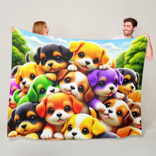 Pile von Welpen Fleecedecke (Beispiel)