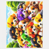 Pile von Welpen Fleecedecke (Vorderseite)