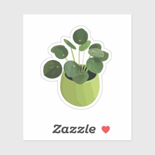 Pilea Peperomioides House Pflanze Sticker (Blatt)