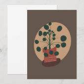 Pilea-Pflanze-Hand-Grußkarte (Vorne/Hinten)
