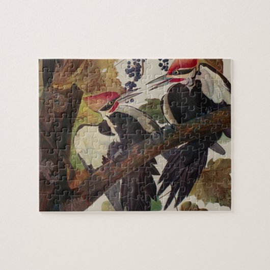 Pileated Woodpecker Audubon Bird Wildlife Painting Puzzle (Horizontal)