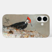 Pileated Woodpecker Birdwatch Monogram Initial Case-Mate iPhone Hülle (Rückseite (Horizontal))
