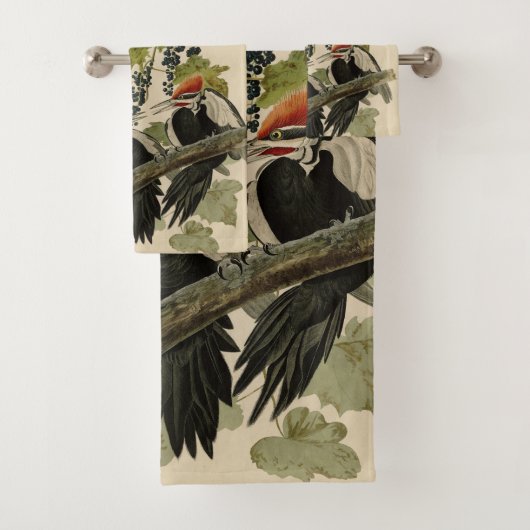 Pileated Woodpecker from Audubon Birds of America Badhandtuch Set (Insitu)