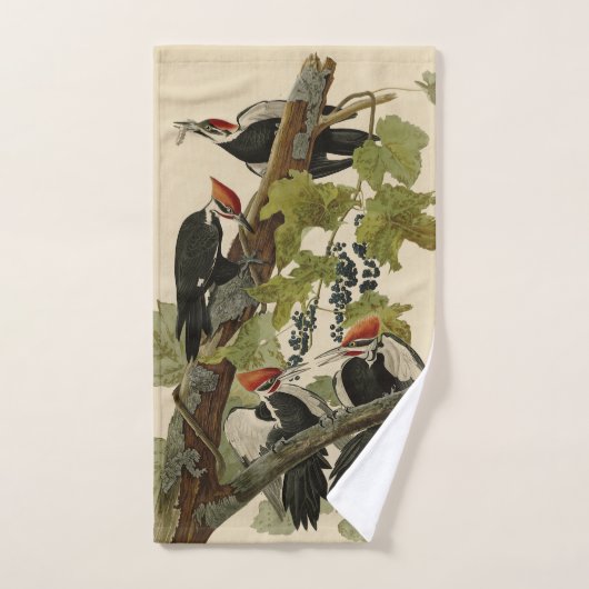 Pileated Woodpecker from Audubon Birds of America Badhandtuch Set (Handtuch)